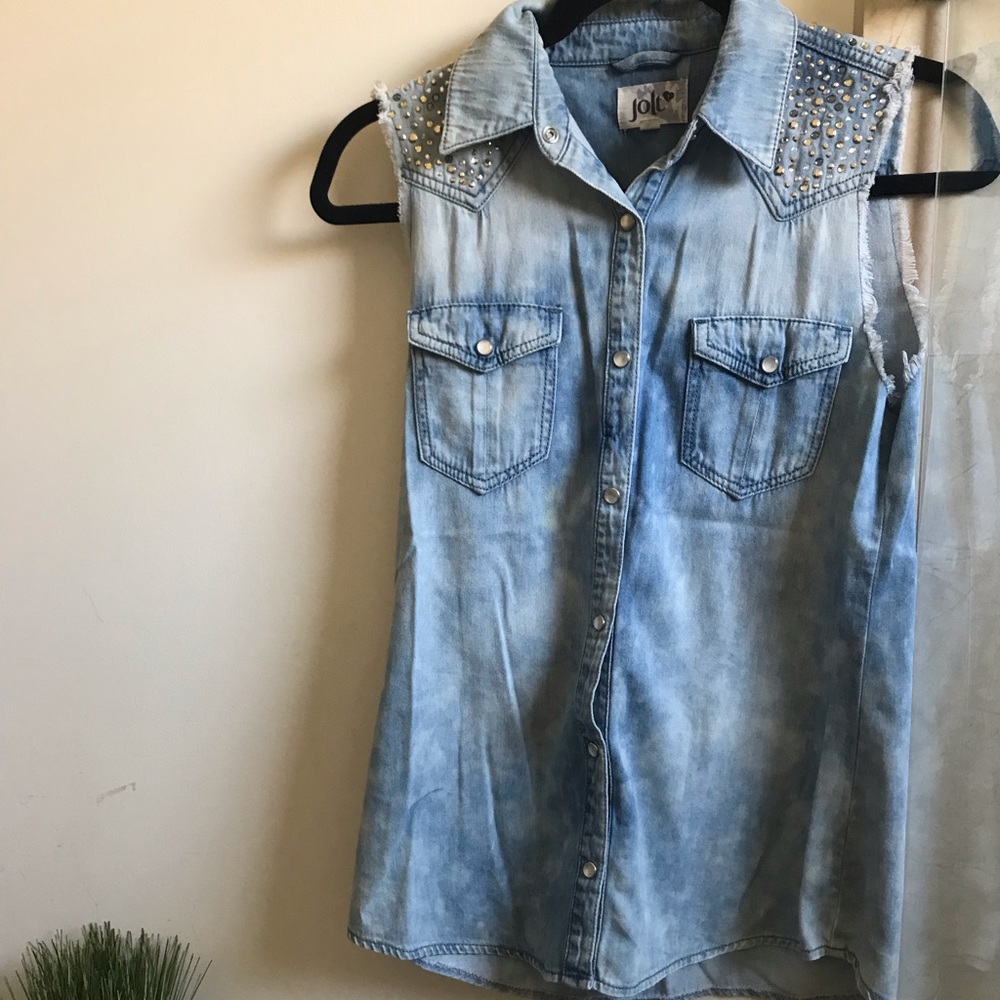 Jolt Denim Vest with Glitter/Sequined Decals✨